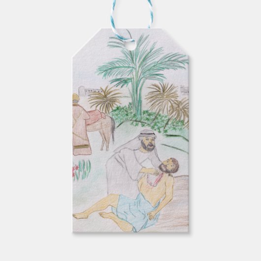 Christliches Kunstwerk Das gute Samariter Geschenkanhänger (Vorderseite)