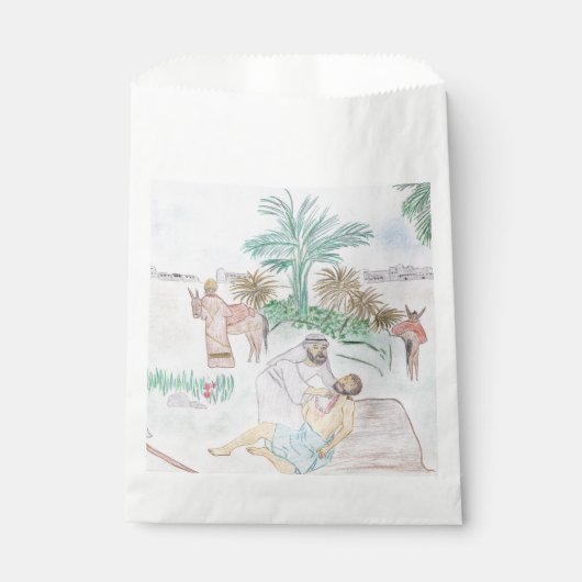 Christliches Kunstwerk Das gute Samariter Geschenktütchen (Vorderseite)