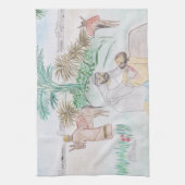 Christliches Kunstwerk Das gute Samariter Geschirrtuch (Vertikal)