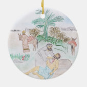 Christliches Kunstwerk Das gute Samariter Keramik Ornament (Hinten)