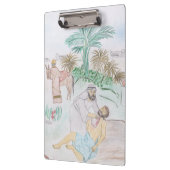Christliches Kunstwerk Das gute Samariter Klemmbrett (Links)