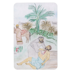 Christliches Kunstwerk Das gute Samariter Magnet