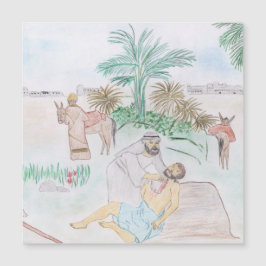 Christliches Kunstwerk Das gute Samariter Magnetkarte