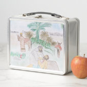 Christliches Kunstwerk Das gute Samariter Metall Brotdose (Beispiel)