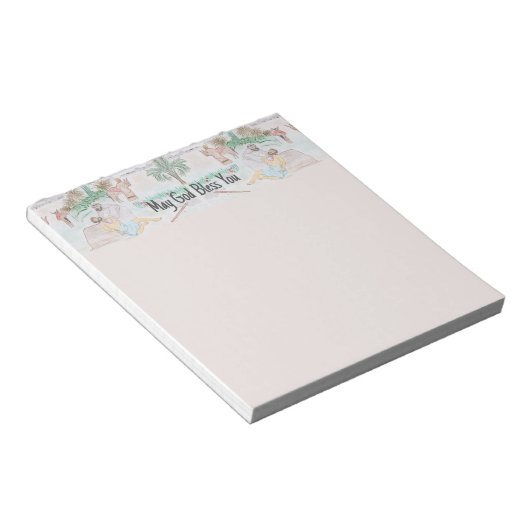 Christliches Kunstwerk Das gute Samariter Notizblock (angewinkelt)