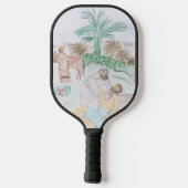 Christliches Kunstwerk Das gute Samariter Pickleball Schläger (Rückseite)