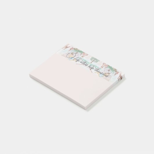 Christliches Kunstwerk Das gute Samariter Post-it Klebezettel (angewinkelt)