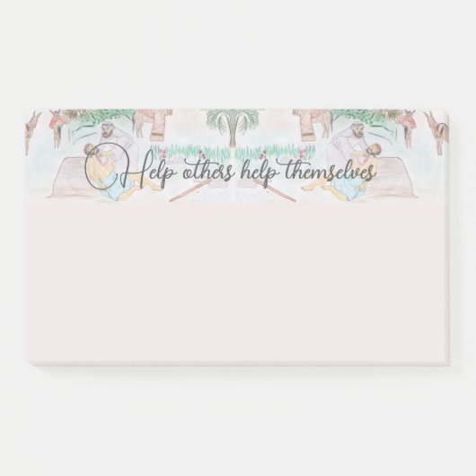 Christliches Kunstwerk Das gute Samariter Post-it Klebezettel (Vorderseite)