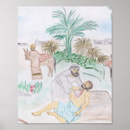 Christliches Kunstwerk Das gute Samariter Poster