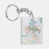 Christliches Kunstwerk Das gute Samariter Schlüsselanhänger (Vorderseite links)