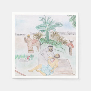 Christliches Kunstwerk Das gute Samariter Serviette