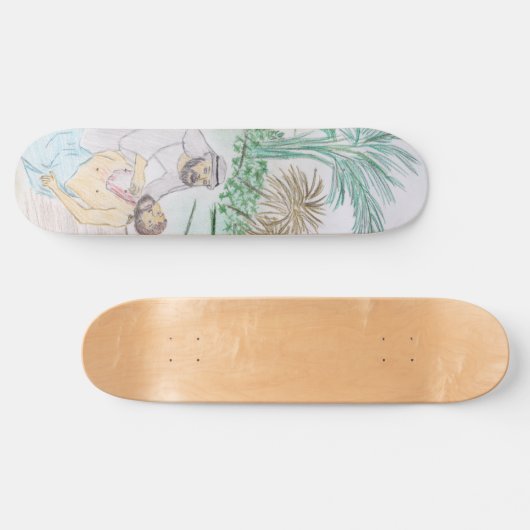 Christliches Kunstwerk Das gute Samariter Skateboard (Horizontal)