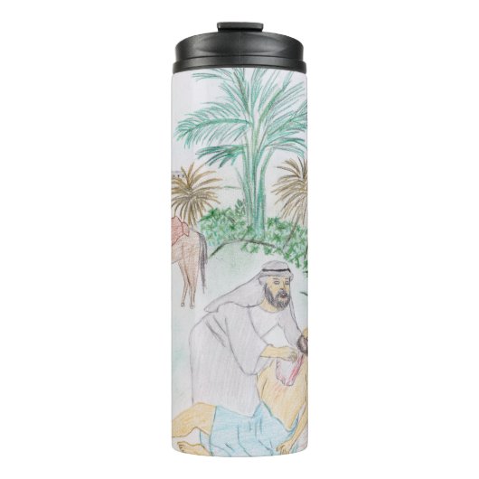 Christliches Kunstwerk Das gute Samariter Thermosbecher (Vorderseite)