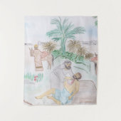 Christliches Kunstwerk Das gute Samariter Wandteppich (Vorderseite)