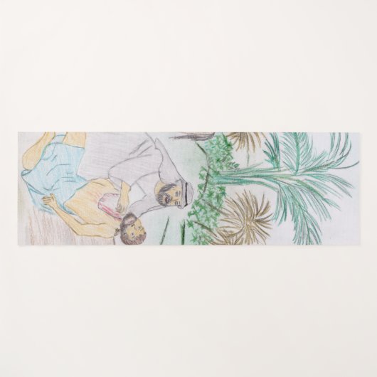 Christliches Kunstwerk Das gute Samariter Yogamatte (Vorderseite (Horizontal))