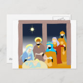 Christliches Kunstwerk der Krippe Postkarte (Vorne/Hinten)
