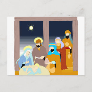 Christliches Kunstwerk der Krippe Postkarte