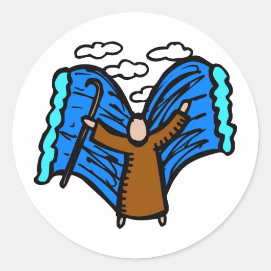 Christliches Kunstwerk im Roten Meer Runder Aufkleber (Vorderseite)