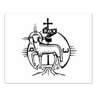 Christliches Lamm Gottes-Kreuzpax-Symbol