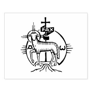 Christliches Lamm Gottes-Kreuzpax-Symbol Gummistempel