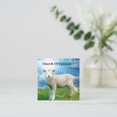 Christliches Lamm-Naturthema Quadratische Visitenkarte (Stehend Vorderseite)