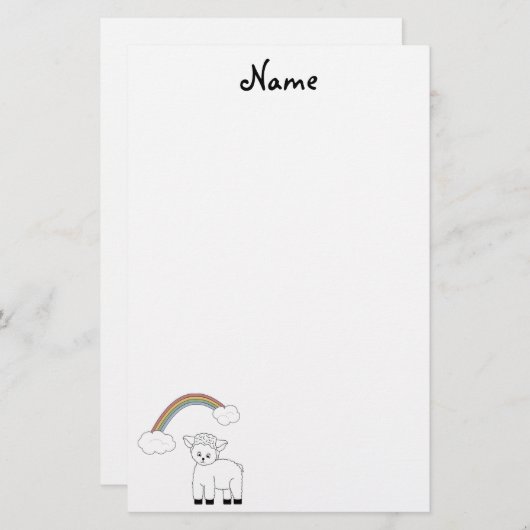 Christliches Lamm stationär Briefpapier (Vorne/Hinten)