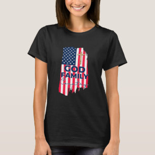 Christliches Land der Familie Gottes Kreuz Patriot T-Shirt