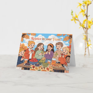 Christliches Laubhüttenfest-Karte für Kinder Karte
