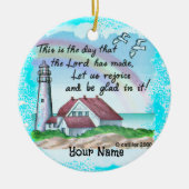 Christliches Leuchtturm Keramik Ornament (Vorne)