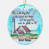 Christliches Leuchtturm Keramik Ornament (Links)