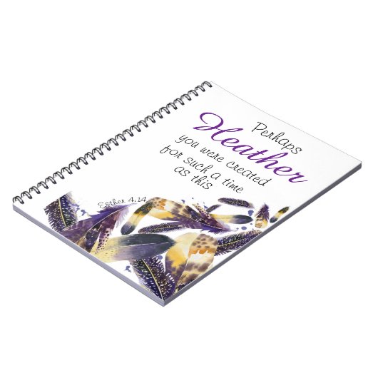 Christliches Lila Skript Notizblock (Linke Seite)