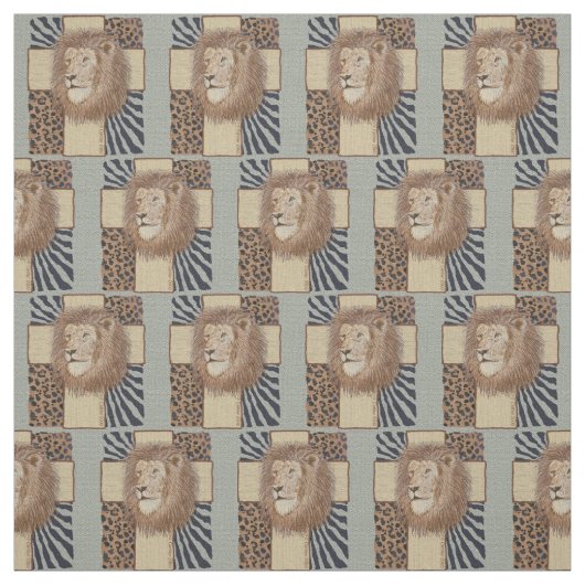 Christliches Lion Cross Stoff (Muster)