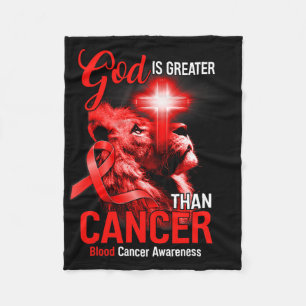 Christliches Löwenkreuz Gott ist größer als Krebs Fleecedecke