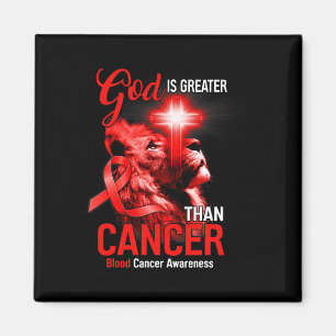 Christliches Löwenkreuz Gott ist größer als Krebs Magnet