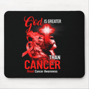 Christliches Löwenkreuz Gott ist größer als Krebs  Mousepad