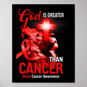 Christliches Löwenkreuz Gott ist größer als Krebs Poster