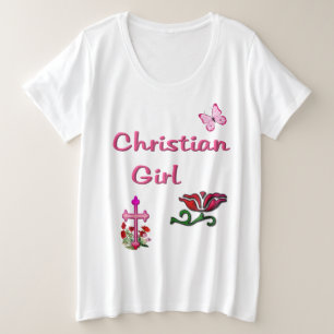 Christliches Mädchen  Große Größe T-Shirt