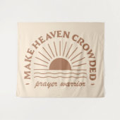 Christliches Mädchen zitiert beige beige Ästhetik Wandteppich (Vorderseite (Horizontal))