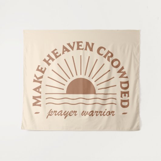 Christliches Mädchen zitiert beige beige Ästhetik Wandteppich (Vorderseite (Horizontal))