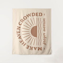 Christliches Mädchen zitiert beige beige Ästhetik Wandteppich