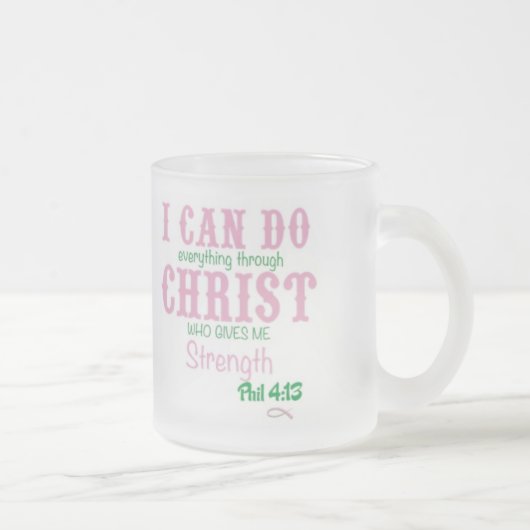 Christliches mattiertes Tasse Phil-4:13 (Rechts)