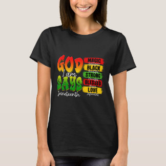 Christliches Melanin Schwarze Geschichte Gott sagt T-Shirt