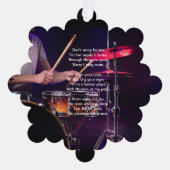 Christliches Memorial Foto Drummer Band Ornament Karte (Vorderseite)