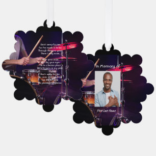 Christliches Memorial Foto Drummer Band Ornament Karte