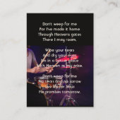 Christliches Memorial Foto Drummer Band Visitenkarte (Vorderseite)