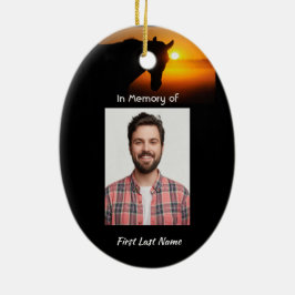 Christliches Memorial Foto Gebet Pferd Western Keramik Ornament