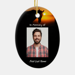 Christliches Memorial Foto Gebet Pferd Western Keramik Ornament