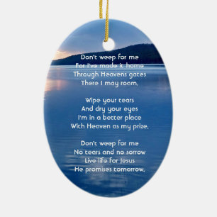 Christliches Memorial Foto Keramik Ornament