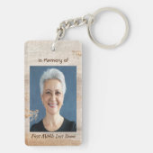 Christliches Memorial Foto Sandy Beach Turtle Schlüsselanhänger (Rückseite)