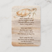 Christliches Memorial Foto Sandy Beach Turtle Visitenkarte (Vorderseite)